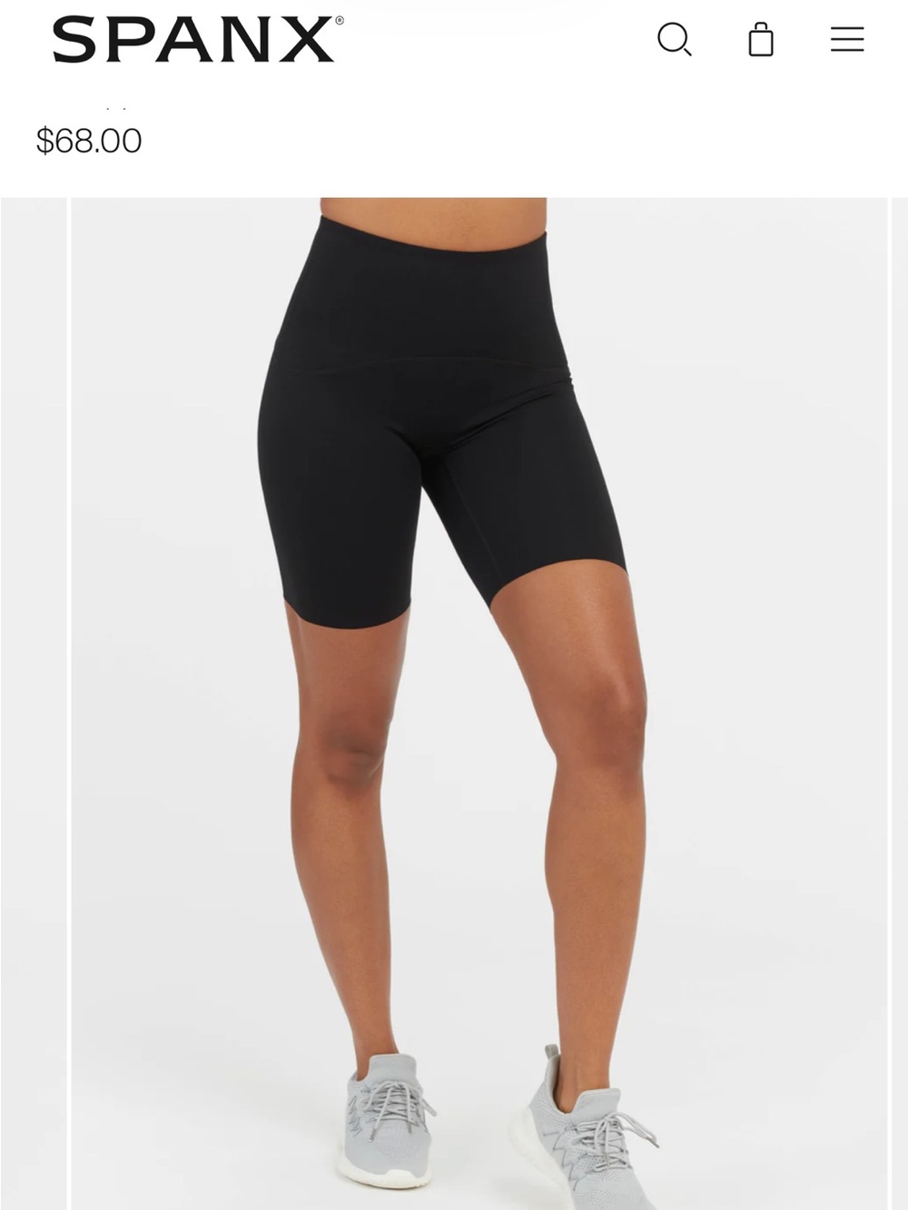 Spanx booty boost bike short, 7”, black, size medium